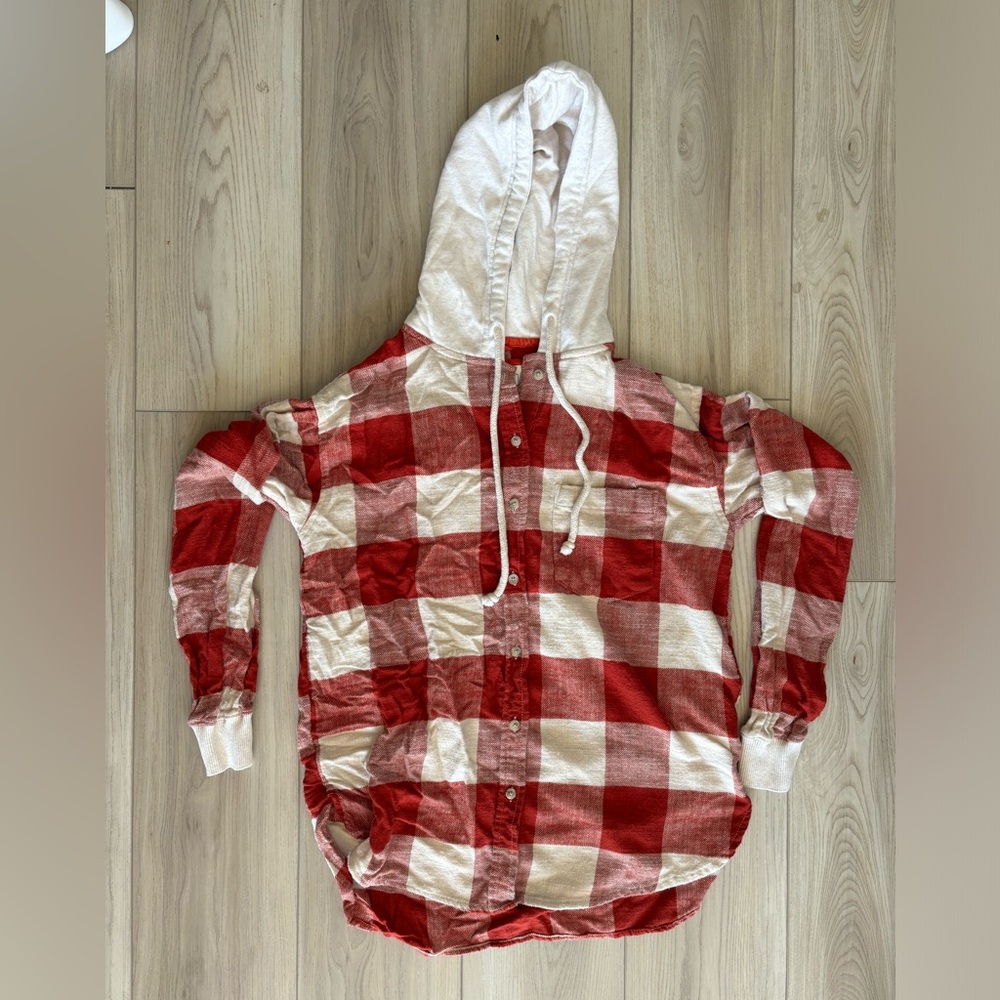American Eagle Women's XS Flannel with Hoodie